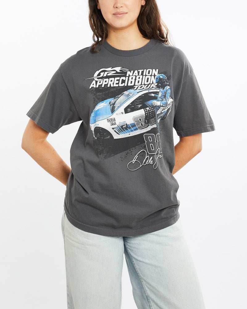 Vintage, Dale, Earnhardt, Jr., NASCAR, Racing, Tee, The Real Deal, size medium, colour Grey, newtown, sydney, australia, thrift store, opshop, preloved, secondhand, sustainable, retro, antique, 70s, 80s, 90s, 2000s, 00s, fashion, clothing, streetwear, trendy, garment, style, boutique, store, shop, archive, sale, cheap, best, top, T-Shirts