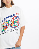 Vintage, 1998, France, FIFA, World, Cup, Tee, The Real Deal, size small, colour White, newtown, sydney, australia, thrift store, opshop, preloved, secondhand, sustainable, retro, antique, 70s, 80s, 90s, 2000s, 00s, fashion, clothing, streetwear, trendy, garment, style, boutique, store, shop, archive, sale, cheap, best, top, T-Shirts