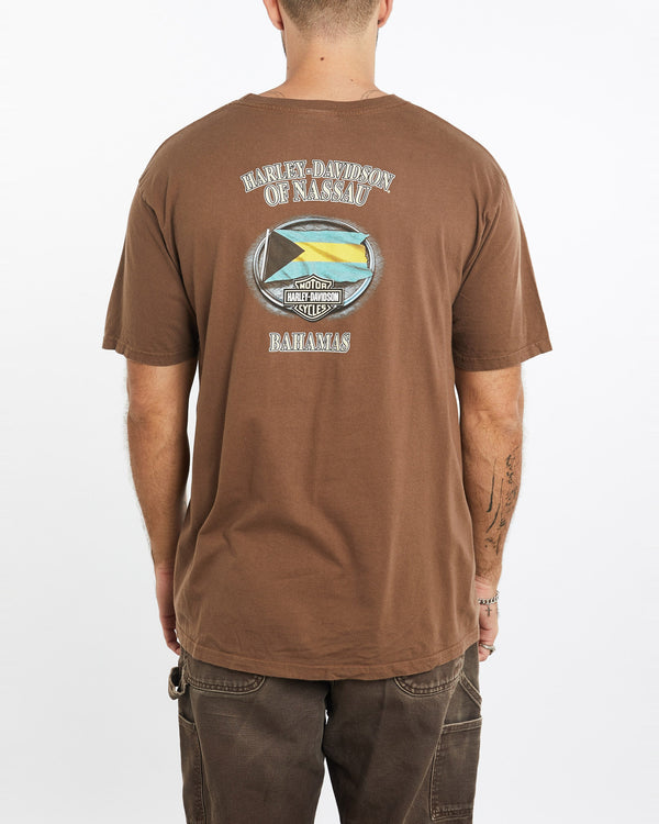 Vintage, Harley, Davidson, Tee, The Real Deal, size extra large, colour Brown, newtown, sydney, australia, thrift store, opshop, preloved, secondhand, sustainable, retro, antique, 70s, 80s, 90s, 2000s, 00s, fashion, clothing, streetwear, trendy, garment, style, boutique, store, shop, archive, sale, cheap, best, top, T-Shirts