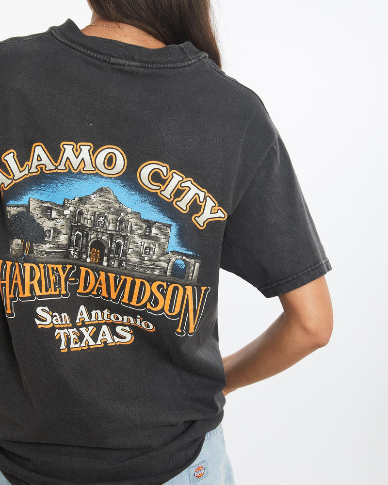 Vintage, 1998, Harley, Davidson, Tee, The Real Deal, size small, colour Black, newtown, sydney, australia, thrift store, opshop, preloved, secondhand, sustainable, retro, antique, 70s, 80s, 90s, 2000s, 00s, fashion, clothing, streetwear, trendy, garment, style, boutique, store, shop, archive, sale, cheap, best, top, T-Shirts