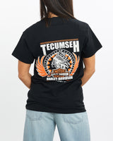 Harley, Davidson, Tee, The Real Deal, size double extra small, colour Black, newtown, sydney, australia, thrift store, opshop, preloved, secondhand, sustainable, retro, antique, 70s, 80s, 90s, 2000s, 00s, fashion, clothing, streetwear, trendy, garment, style, boutique, store, shop, archive, sale, cheap, best, top, T-Shirts