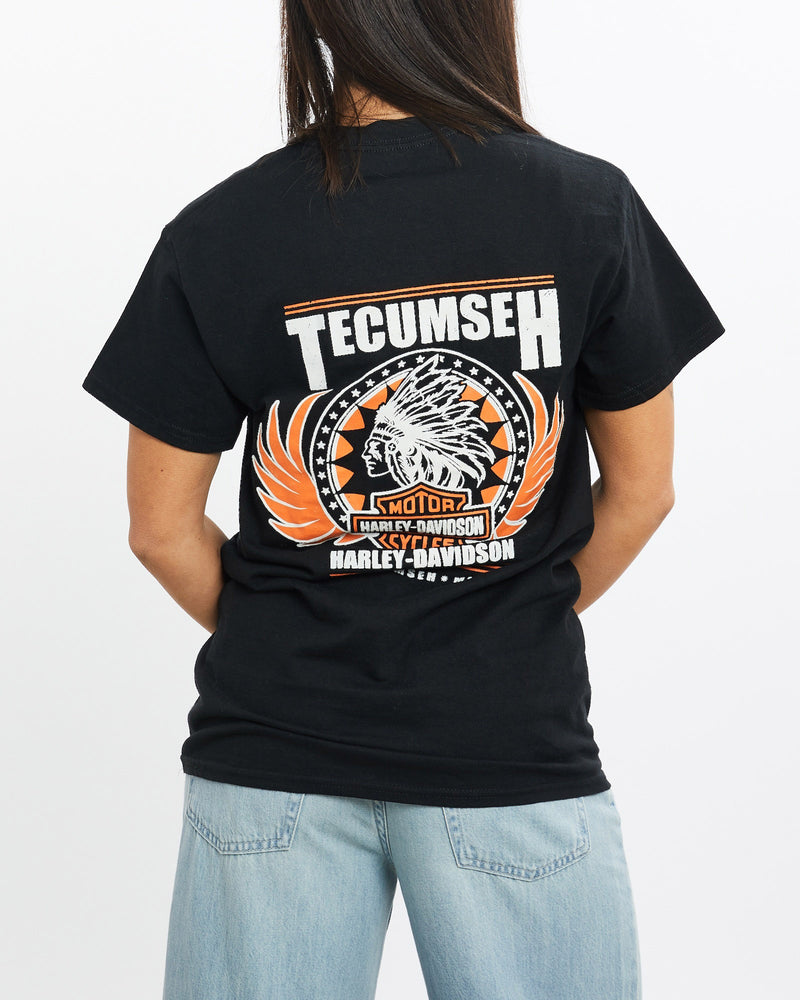 Harley, Davidson, Tee, The Real Deal, size double extra small, colour Black, newtown, sydney, australia, thrift store, opshop, preloved, secondhand, sustainable, retro, antique, 70s, 80s, 90s, 2000s, 00s, fashion, clothing, streetwear, trendy, garment, style, boutique, store, shop, archive, sale, cheap, best, top, T-Shirts