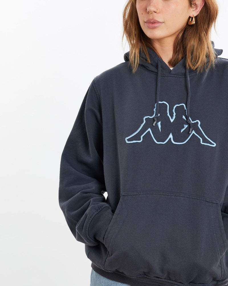 Vintage, 90s, Kappa, Hooded, Sweatshirt, The Real Deal, size medium, colour Navy, newtown, sydney, australia, thrift store, opshop, preloved, secondhand, sustainable, retro, antique, 70s, 80s, 90s, 2000s, 00s, fashion, clothing, streetwear, trendy, garment, style, boutique, store, shop, archive, sale, cheap, best, top, Sweats and hoodies