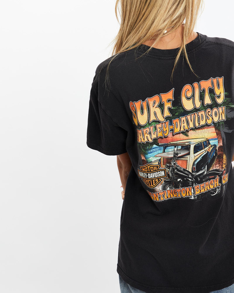 Vintage, Harley, Davidson, Tee, The Real Deal, size small, colour Black, newtown, sydney, australia, thrift store, opshop, preloved, secondhand, sustainable, retro, antique, 70s, 80s, 90s, 2000s, 00s, fashion, clothing, streetwear, trendy, garment, style, boutique, store, shop, archive, sale, cheap, best, top, T-Shirts