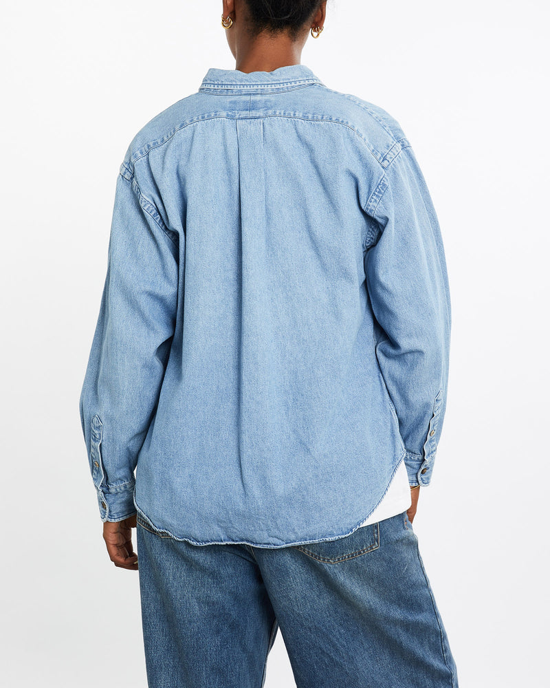 Vintage, 90s, Ralph, Lauren, Polo, Sport, Denim, Button, Up, Shirt, The Real Deal, size medium, colour Blue, newtown, sydney, australia, thrift store, opshop, preloved, secondhand, sustainable, retro, antique, 70s, 80s, 90s, 2000s, 00s, fashion, clothing, streetwear, trendy, garment, style, boutique, store, shop, archive, sale, cheap, best, top, Shirts