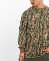 Vintage, 90s, Realtree, Camo, Long, Sleeve, Tee, The Real Deal, size large, colour Green, newtown, sydney, australia, thrift store, opshop, preloved, secondhand, sustainable, retro, antique, 70s, 80s, 90s, 2000s, 00s, fashion, clothing, streetwear, trendy, garment, style, boutique, store, shop, archive, sale, cheap, best, top, T-Shirts