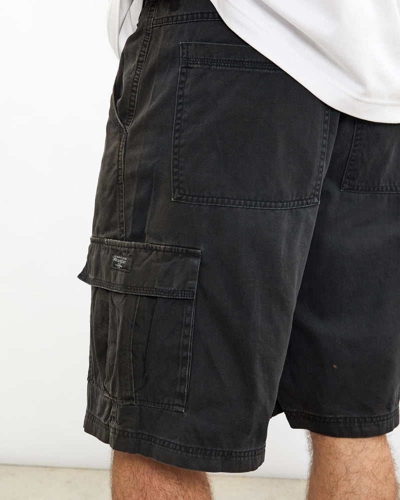 Vintage, Wrangler, Cargo, Shorts, The Real Deal, size 32", colour Black, newtown, sydney, australia, thrift store, opshop, preloved, secondhand, sustainable, retro, antique, 70s, 80s, 90s, 2000s, 00s, fashion, clothing, streetwear, trendy, garment, style, boutique, store, shop, archive, sale, cheap, best, top, Shorts