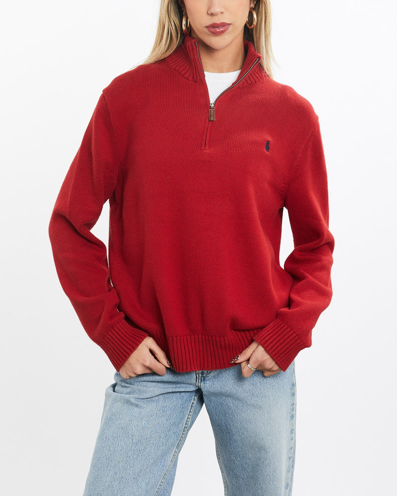 Vintage, Polo, Ralph, Lauren, Quarter, Zip, Sweater, The Real Deal, size extra small, colour Grey, newtown, sydney, australia, thrift store, opshop, preloved, secondhand, sustainable, retro, antique, 70s, 80s, 90s, 2000s, 00s, fashion, clothing, streetwear, trendy, garment, style, boutique, store, shop, archive, sale, cheap, best, top, Sweats and hoodies