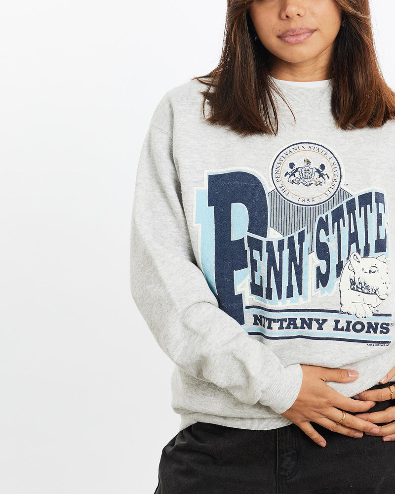 Vintage, 90s, NCAA, Penn, State, Nittany, Lions, Sweatshirt, The Real Deal, size extra small, colour Black, newtown, sydney, australia, thrift store, opshop, preloved, secondhand, sustainable, retro, antique, 70s, 80s, 90s, 2000s, 00s, fashion, clothing, streetwear, trendy, garment, style, boutique, store, shop, archive, sale, cheap, best, top, Sweats and hoodies
