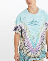 Vintage, 1990, Liquid, Blue, Wildlife, Tie, Dye, Tee, The Real Deal, size large, colour Blue, newtown, sydney, australia, thrift store, opshop, preloved, secondhand, sustainable, retro, antique, 70s, 80s, 90s, 2000s, 00s, fashion, clothing, streetwear, trendy, garment, style, boutique, store, shop, archive, sale, cheap, best, top, T-Shirts