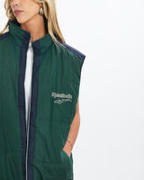 Vintage, 90s, Reebok, Puffer, Vest, The Real Deal, size medium, colour Green, newtown, sydney, australia, thrift store, opshop, preloved, secondhand, sustainable, retro, antique, 70s, 80s, 90s, 2000s, 00s, fashion, clothing, streetwear, trendy, garment, style, boutique, store, shop, archive, sale, cheap, best, top, Jackets