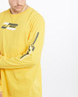 Vintage, Nike, Long, Sleeve, Tee, The Real Deal, size extra large, colour Yellow, newtown, sydney, australia, thrift store, opshop, preloved, secondhand, sustainable, retro, antique, 70s, 80s, 90s, 2000s, 00s, fashion, clothing, streetwear, trendy, garment, style, boutique, store, shop, archive, sale, cheap, best, top, T-Shirts