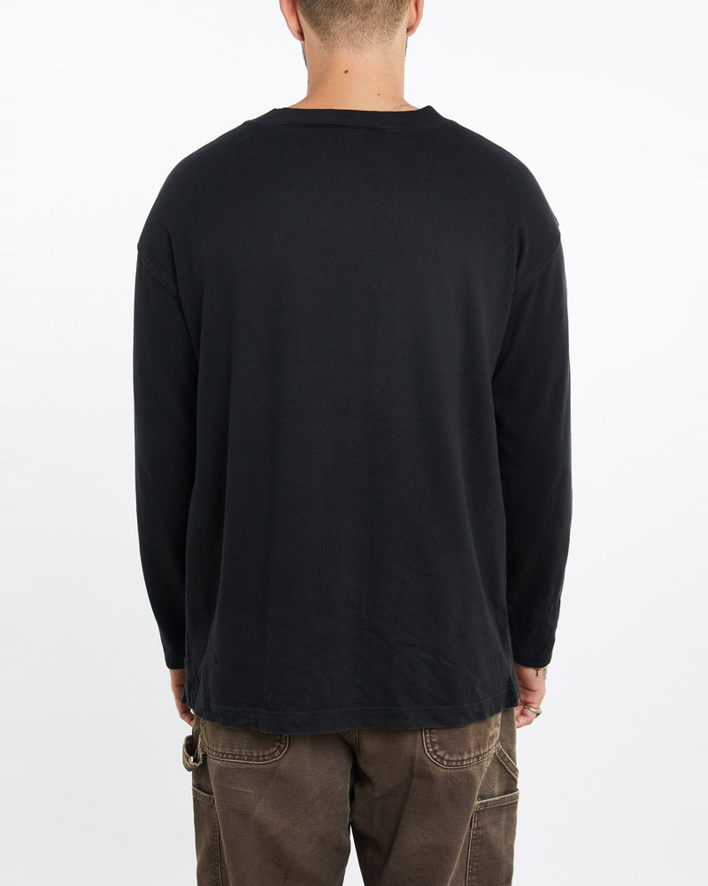 Vintage, Harley, Davidson, Long, Sleeve, Henley, Tee, The Real Deal, size extra large, colour Black, newtown, sydney, australia, thrift store, opshop, preloved, secondhand, sustainable, retro, antique, 70s, 80s, 90s, 2000s, 00s, fashion, clothing, streetwear, trendy, garment, style, boutique, store, shop, archive, sale, cheap, best, top, T-Shirts