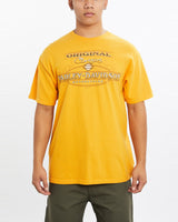Vintage, Harley, Davidson, Tee, The Real Deal, size large, colour Yellow, newtown, sydney, australia, thrift store, opshop, preloved, secondhand, sustainable, retro, antique, 70s, 80s, 90s, 2000s, 00s, fashion, clothing, streetwear, trendy, garment, style, boutique, store, shop, archive, sale, cheap, best, top, T-Shirts