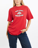 Vintage, 90s, NCAA, Ohio, State, Buckeyes, Tee, The Real Deal, size medium, colour Red, newtown, sydney, australia, thrift store, opshop, preloved, secondhand, sustainable, retro, antique, 70s, 80s, 90s, 2000s, 00s, fashion, clothing, streetwear, trendy, garment, style, boutique, store, shop, archive, sale, cheap, best, top, T-Shirts