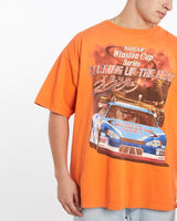 Vintage, NASCAR, Racing, Tee, The Real Deal, size double extra large, colour Orange, newtown, sydney, australia, thrift store, opshop, preloved, secondhand, sustainable, retro, antique, 70s, 80s, 90s, 2000s, 00s, fashion, clothing, streetwear, trendy, garment, style, boutique, store, shop, archive, sale, cheap, best, top, T-Shirts
