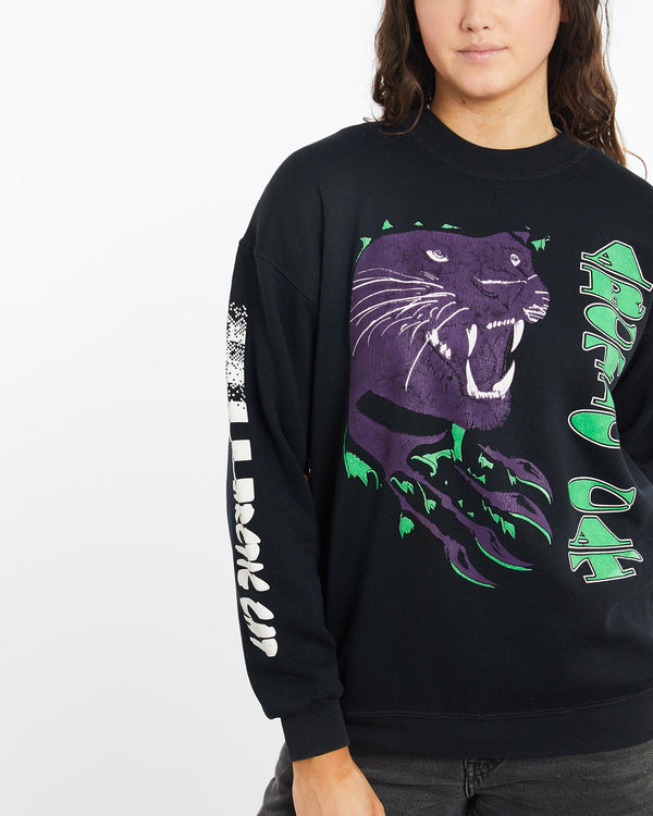 Vintage, 90s, Arctic, Cat, Snowmobiles, Sweatshirt, The Real Deal, size medium, colour Black, newtown, sydney, australia, thrift store, opshop, preloved, secondhand, sustainable, retro, antique, 70s, 80s, 90s, 2000s, 00s, fashion, clothing, streetwear, trendy, garment, style, boutique, store, shop, archive, sale, cheap, best, top, Sweats and hoodies