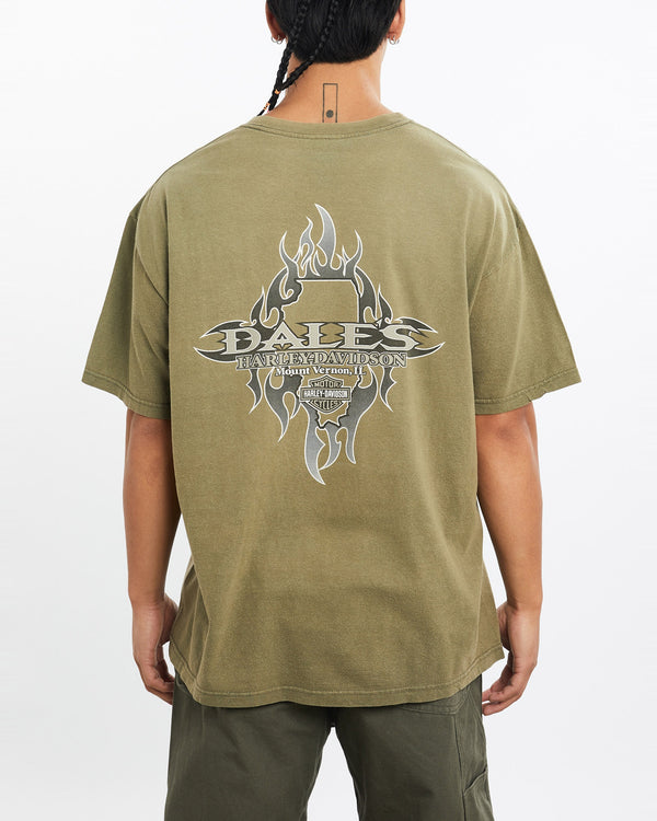 Vintage, Harley, Davidson, Tee, The Real Deal, size large, colour Green, newtown, sydney, australia, thrift store, opshop, preloved, secondhand, sustainable, retro, antique, 70s, 80s, 90s, 2000s, 00s, fashion, clothing, streetwear, trendy, garment, style, boutique, store, shop, archive, sale, cheap, best, top, T-Shirts