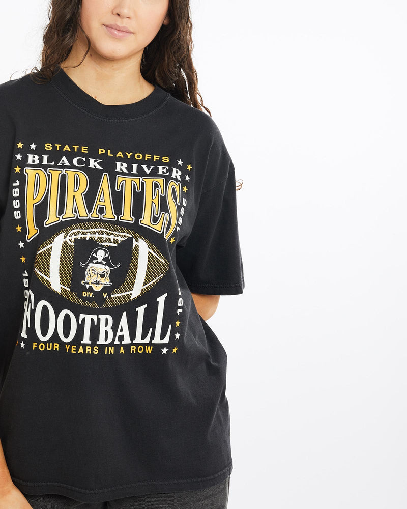 Vintage, 1999, MLB, Pittsburgh, Pirates, Tee, The Real Deal, size medium, colour Black, newtown, sydney, australia, thrift store, opshop, preloved, secondhand, sustainable, retro, antique, 70s, 80s, 90s, 2000s, 00s, fashion, clothing, streetwear, trendy, garment, style, boutique, store, shop, archive, sale, cheap, best, top, T-Shirts