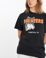 Vintage, Hooters, Tee, The Real Deal, size medium, colour Black, newtown, sydney, australia, thrift store, opshop, preloved, secondhand, sustainable, retro, antique, 70s, 80s, 90s, 2000s, 00s, fashion, clothing, streetwear, trendy, garment, style, boutique, store, shop, archive, sale, cheap, best, top, T-Shirts