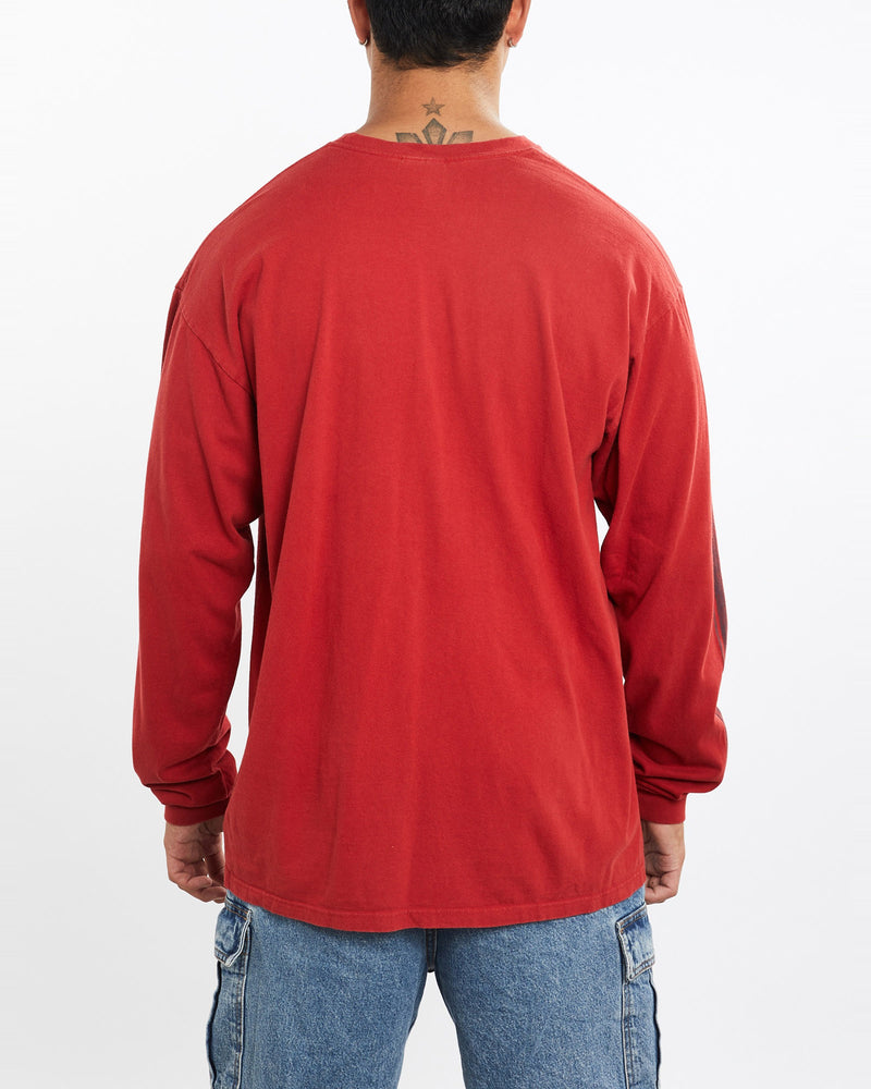 Vintage, Nike, Long, Sleeve, Tee, The Real Deal, size extra large, colour Red, newtown, sydney, australia, thrift store, opshop, preloved, secondhand, sustainable, retro, antique, 70s, 80s, 90s, 2000s, 00s, fashion, clothing, streetwear, trendy, garment, style, boutique, store, shop, archive, sale, cheap, best, top, T-Shirts