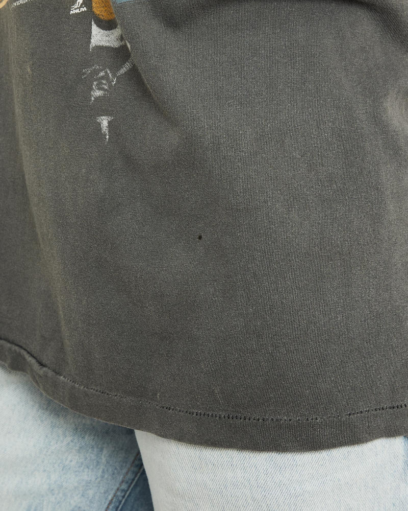 Vintage, 1990, NHL, Boston, Bruins, Tee, The Real Deal, size medium, colour Grey, newtown, sydney, australia, thrift store, opshop, preloved, secondhand, sustainable, retro, antique, 70s, 80s, 90s, 2000s, 00s, fashion, clothing, streetwear, trendy, garment, style, boutique, store, shop, archive, sale, cheap, best, top, T-Shirts