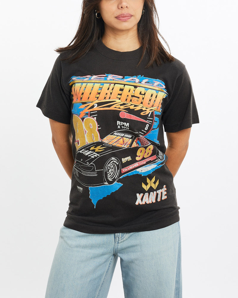 Vintage, 90s, Gerald, Wilkerson, Racing, Tee, The Real Deal, size double extra small, colour Black, newtown, sydney, australia, thrift store, opshop, preloved, secondhand, sustainable, retro, antique, 70s, 80s, 90s, 2000s, 00s, fashion, clothing, streetwear, trendy, garment, style, boutique, store, shop, archive, sale, cheap, best, top, T-Shirts