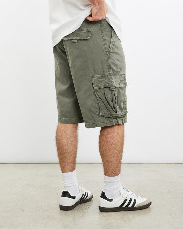 Vintage, Iron, Cargo, Shorts, The Real Deal, size 33", colour Grey, newtown, sydney, australia, thrift store, opshop, preloved, secondhand, sustainable, retro, antique, 70s, 80s, 90s, 2000s, 00s, fashion, clothing, streetwear, trendy, garment, style, boutique, store, shop, archive, sale, cheap, best, top, Shorts