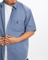 Vintage, 90s, Polo, Ralph, Lauren, Short, Sleeve, Button, Up, Shirt, The Real Deal, size large, colour Blue, newtown, sydney, australia, thrift store, opshop, preloved, secondhand, sustainable, retro, antique, 70s, 80s, 90s, 2000s, 00s, fashion, clothing, streetwear, trendy, garment, style, boutique, store, shop, archive, sale, cheap, best, top, Shirts