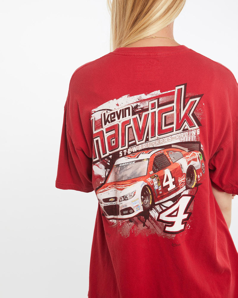 Vintage, NASCAR, Racing, Kevin, Harvick', Racing, Tee, The Real Deal, size large, colour Red, newtown, sydney, australia, thrift store, opshop, preloved, secondhand, sustainable, retro, antique, 70s, 80s, 90s, 2000s, 00s, fashion, clothing, streetwear, trendy, garment, style, boutique, store, shop, archive, sale, cheap, best, top, T-Shirts