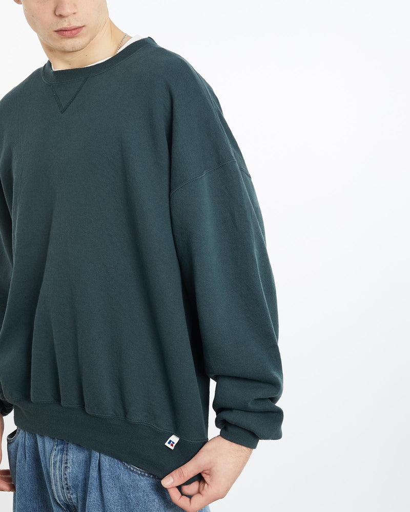 Vintage, 90s, Russell, Athletic, Sweatshirt, The Real Deal, size extra large, colour Green, newtown, sydney, australia, thrift store, opshop, preloved, secondhand, sustainable, retro, antique, 70s, 80s, 90s, 2000s, 00s, fashion, clothing, streetwear, trendy, garment, style, boutique, store, shop, archive, sale, cheap, best, top, Sweats and hoodies