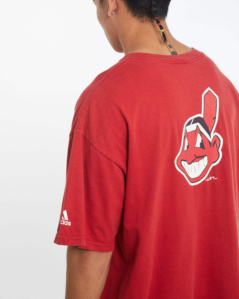 Vintage Adidas MLB Cleveland Indians Tee <br>L , The Real Deal , newtown, sydney, australia, thrift store, opshop, preloved, secondhand, sustainable, retro, antique, 70s, 80s, 90s, 2000s, 00s, fashion, clothing, streetwear, trendy, garment, style, boutique, store, shop, archive, sale, cheap, best, top