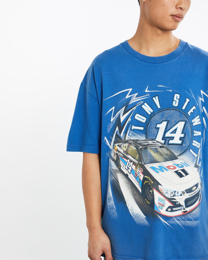 Vintage, Tony, Stewart, NASCAR, Racing, Tee, The Real Deal, size large, colour Blue, newtown, sydney, australia, thrift store, opshop, preloved, secondhand, sustainable, retro, antique, 70s, 80s, 90s, 2000s, 00s, fashion, clothing, streetwear, trendy, garment, style, boutique, store, shop, archive, sale, cheap, best, top, T-Shirts