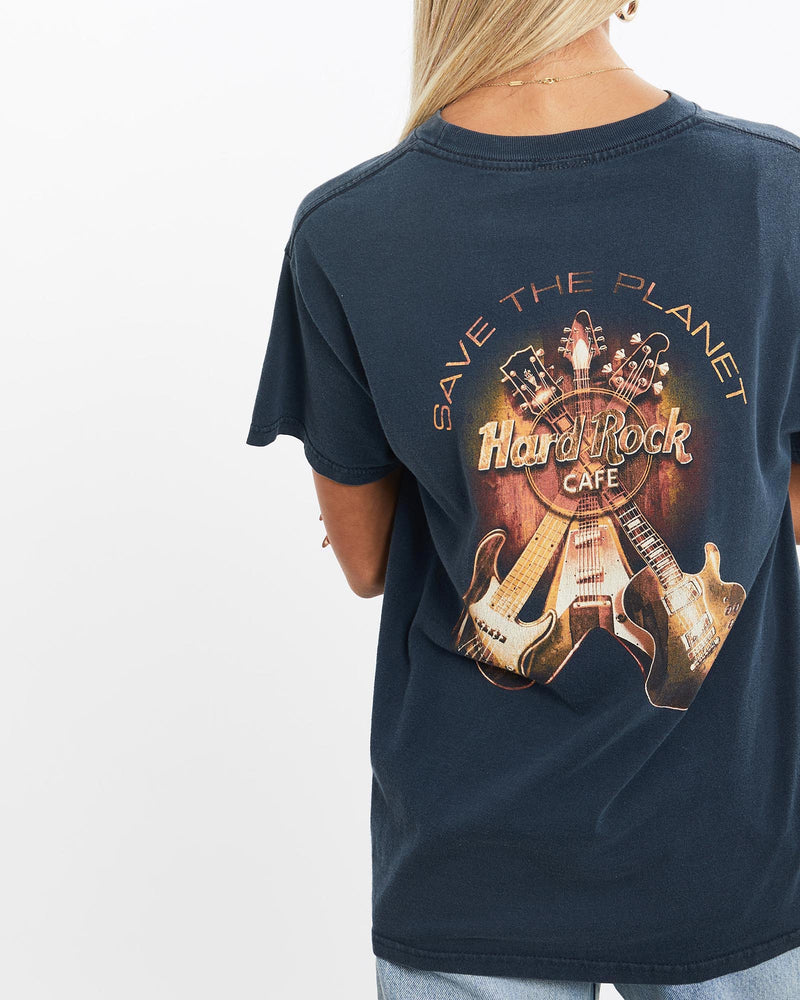 Vintage, Hard, Rock, Cafe, Tee, The Real Deal, size extra small, colour Navy, newtown, sydney, australia, thrift store, opshop, preloved, secondhand, sustainable, retro, antique, 70s, 80s, 90s, 2000s, 00s, fashion, clothing, streetwear, trendy, garment, style, boutique, store, shop, archive, sale, cheap, best, top, T-Shirts