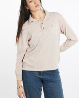 Vintage, 90s, Gianni, Valentino, Long, Sleeve, Polo, Shirt, The Real Deal, size medium, colour Pink, newtown, sydney, australia, thrift store, opshop, preloved, secondhand, sustainable, retro, antique, 70s, 80s, 90s, 2000s, 00s, fashion, clothing, streetwear, trendy, garment, style, boutique, store, shop, archive, sale, cheap, best, top, Shirts