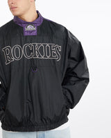 Vintage, 90s, MLB, Colorado, Rockies, Windbreaker, Jacket, The Real Deal, size double extra large, colour Black, newtown, sydney, australia, thrift store, opshop, preloved, secondhand, sustainable, retro, antique, 70s, 80s, 90s, 2000s, 00s, fashion, clothing, streetwear, trendy, garment, style, boutique, store, shop, archive, sale, cheap, best, top, Jackets