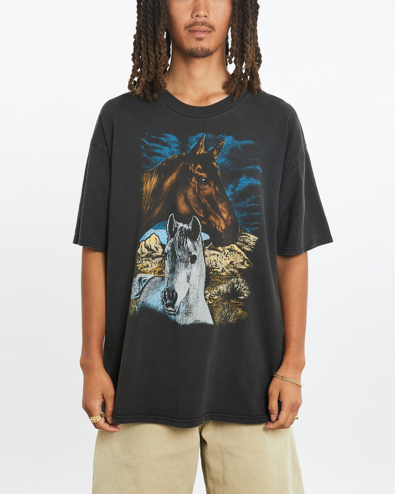 Vintage 90s Horse Wildlife Tee <br>L , The Real Deal , newtown, sydney, australia, thrift store, opshop, preloved, secondhand, sustainable, retro, antique, 70s, 80s, 90s, 2000s, 00s, fashion, clothing, streetwear, trendy, garment, style, boutique, store, shop, archive, sale, cheap, best, top