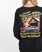 Vintage, Ford, Mustang, Long, Sleeve, Tee, The Real Deal, size medium, colour Black, newtown, sydney, australia, thrift store, opshop, preloved, secondhand, sustainable, retro, antique, 70s, 80s, 90s, 2000s, 00s, fashion, clothing, streetwear, trendy, garment, style, boutique, store, shop, archive, sale, cheap, best, top, T-Shirts