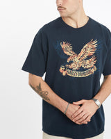 Vintage, Harley, Davidson, Tee, The Real Deal, size extra large, colour Navy, newtown, sydney, australia, thrift store, opshop, preloved, secondhand, sustainable, retro, antique, 70s, 80s, 90s, 2000s, 00s, fashion, clothing, streetwear, trendy, garment, style, boutique, store, shop, archive, sale, cheap, best, top, T-Shirts