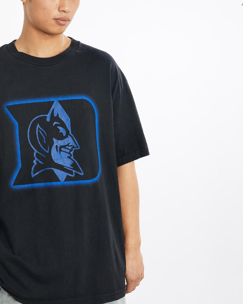 Vintage, 90s, NCAA, Duke, Blue, Devils, Tee, The Real Deal, size large, colour Black, newtown, sydney, australia, thrift store, opshop, preloved, secondhand, sustainable, retro, antique, 70s, 80s, 90s, 2000s, 00s, fashion, clothing, streetwear, trendy, garment, style, boutique, store, shop, archive, sale, cheap, best, top, T-Shirts