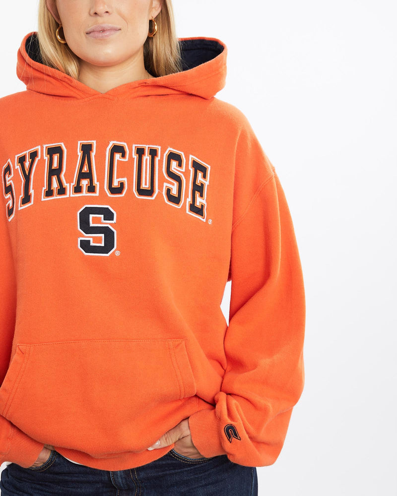 Vintage, University, of, Syracuse, Hooded, Sweatshirt, The Real Deal, size large, colour Orange, newtown, sydney, australia, thrift store, opshop, preloved, secondhand, sustainable, retro, antique, 70s, 80s, 90s, 2000s, 00s, fashion, clothing, streetwear, trendy, garment, style, boutique, store, shop, archive, sale, cheap, best, top, Sweats and hoodies