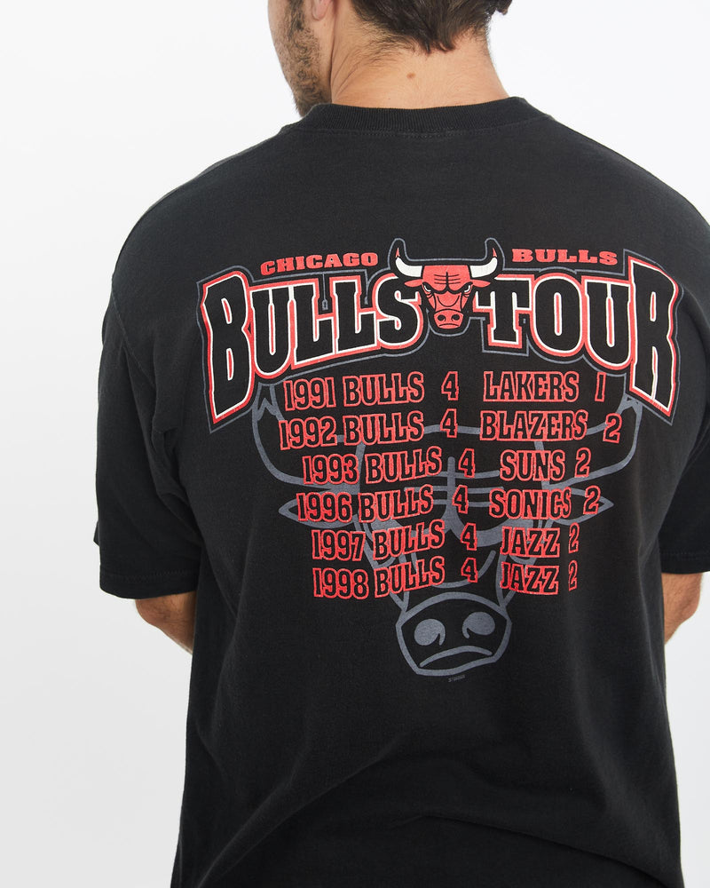 Vintage, 1998, NBA, Chicago, Bulls, Tee, The Real Deal, size large, colour Black, newtown, sydney, australia, thrift store, opshop, preloved, secondhand, sustainable, retro, antique, 70s, 80s, 90s, 2000s, 00s, fashion, clothing, streetwear, trendy, garment, style, boutique, store, shop, archive, sale, cheap, best, top, T-Shirts