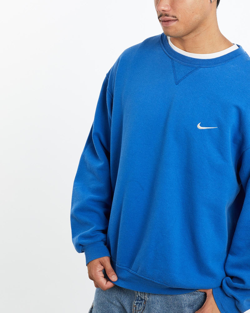 Vintage, Nike, Sweatshirt, The Real Deal, size extra large, colour Blue, newtown, sydney, australia, thrift store, opshop, preloved, secondhand, sustainable, retro, antique, 70s, 80s, 90s, 2000s, 00s, fashion, clothing, streetwear, trendy, garment, style, boutique, store, shop, archive, sale, cheap, best, top, Sweats and hoodies
