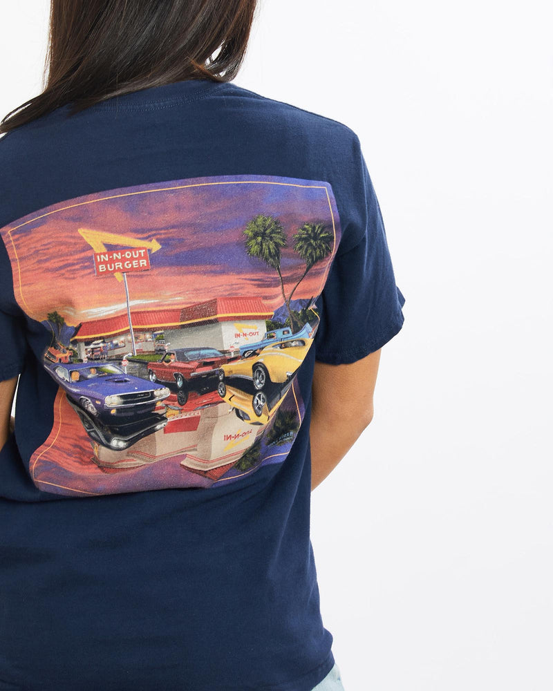 Vintage, In-N-Out, Burger, Tee, The Real Deal, size double extra small, colour Navy, newtown, sydney, australia, thrift store, opshop, preloved, secondhand, sustainable, retro, antique, 70s, 80s, 90s, 2000s, 00s, fashion, clothing, streetwear, trendy, garment, style, boutique, store, shop, archive, sale, cheap, best, top, T-Shirts
