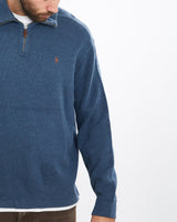 Vintage, 90s, Polo, Ralph, Lauren, Quarter, Zip, Sweater, The Real Deal, size extra large, colour Blue, newtown, sydney, australia, thrift store, opshop, preloved, secondhand, sustainable, retro, antique, 70s, 80s, 90s, 2000s, 00s, fashion, clothing, streetwear, trendy, garment, style, boutique, store, shop, archive, sale, cheap, best, top, Sweats and hoodies