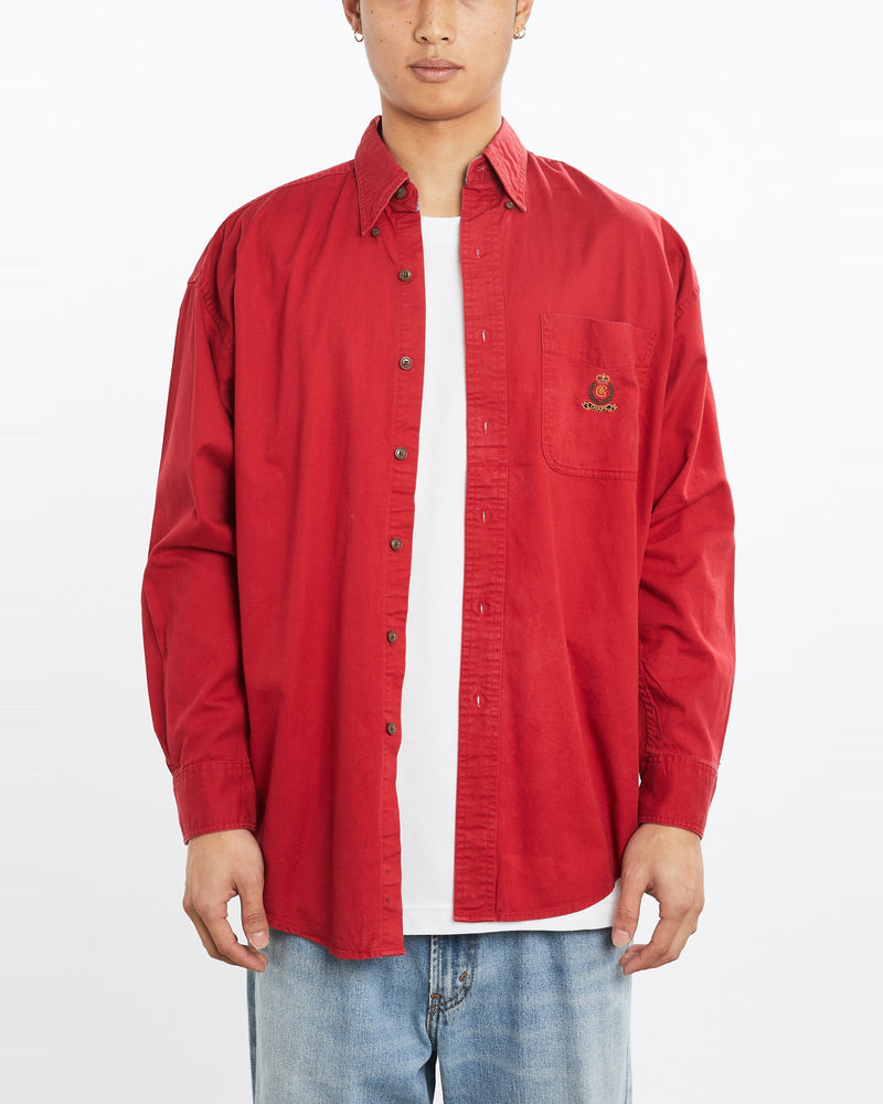 Vintage, 90s, Chaps, Ralph, Lauren, Button, Up, Shirt, The Real Deal, size large, colour Red, newtown, sydney, australia, thrift store, opshop, preloved, secondhand, sustainable, retro, antique, 70s, 80s, 90s, 2000s, 00s, fashion, clothing, streetwear, trendy, garment, style, boutique, store, shop, archive, sale, cheap, best, top, Shirts