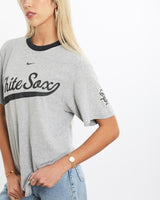 Vintage, Nike, MLB, Chicago, White, Sox, Tee, The Real Deal, size extra small, colour Grey, newtown, sydney, australia, thrift store, opshop, preloved, secondhand, sustainable, retro, antique, 70s, 80s, 90s, 2000s, 00s, fashion, clothing, streetwear, trendy, garment, style, boutique, store, shop, archive, sale, cheap, best, top, T-Shirts