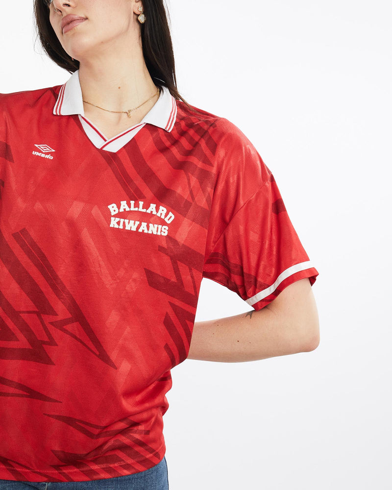 Vintage, 90s, Umbro, Ballard, Kiwanis, Soccer, Jersey, The Real Deal, size large, colour Red, newtown, sydney, australia, thrift store, opshop, preloved, secondhand, sustainable, retro, antique, 70s, 80s, 90s, 2000s, 00s, fashion, clothing, streetwear, trendy, garment, style, boutique, store, shop, archive, sale, cheap, best, top, T-Shirts
