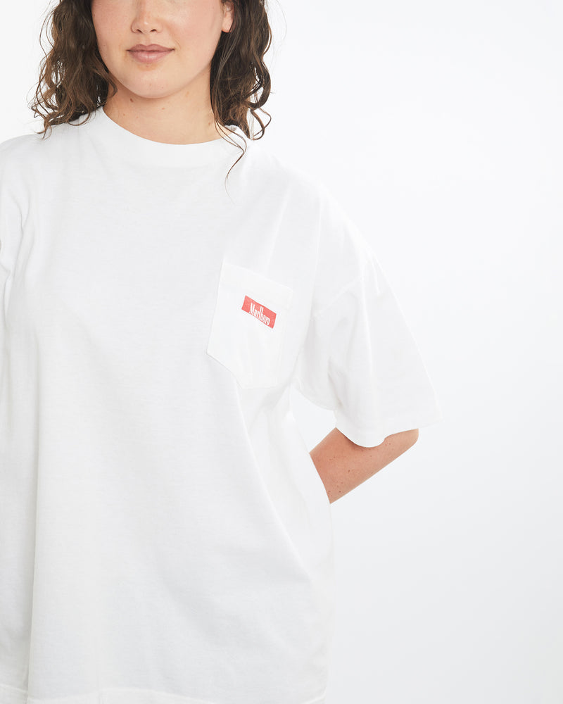 Vintage 90s Marlboro Cigarettes Pocket Tee <br>M , The Real Deal , newtown, sydney, australia, thrift store, opshop, preloved, secondhand, sustainable, retro, antique, 70s, 80s, 90s, 2000s, 00s, fashion, clothing, streetwear, trendy, garment, style, boutique, store, shop, archive, sale, cheap, best, top