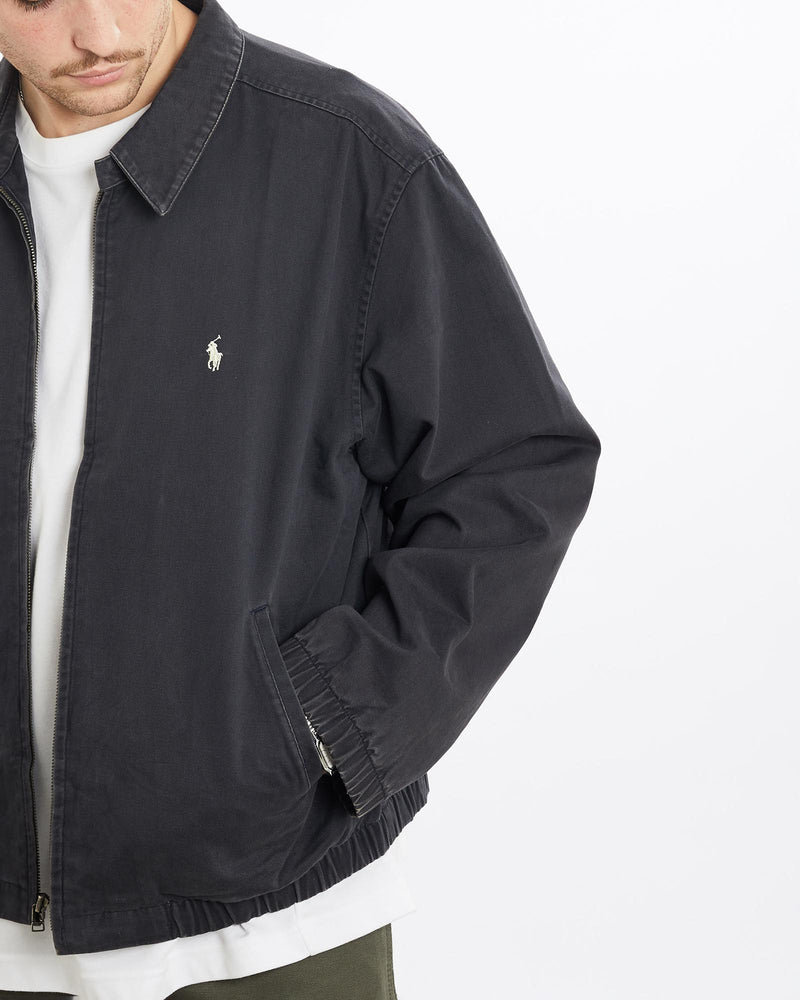 Vintage, 90s, Polo, Ralph, Lauren, Harrington, Jacket, The Real Deal, size extra large, colour Black, newtown, sydney, australia, thrift store, opshop, preloved, secondhand, sustainable, retro, antique, 70s, 80s, 90s, 2000s, 00s, fashion, clothing, streetwear, trendy, garment, style, boutique, store, shop, archive, sale, cheap, best, top, Jackets